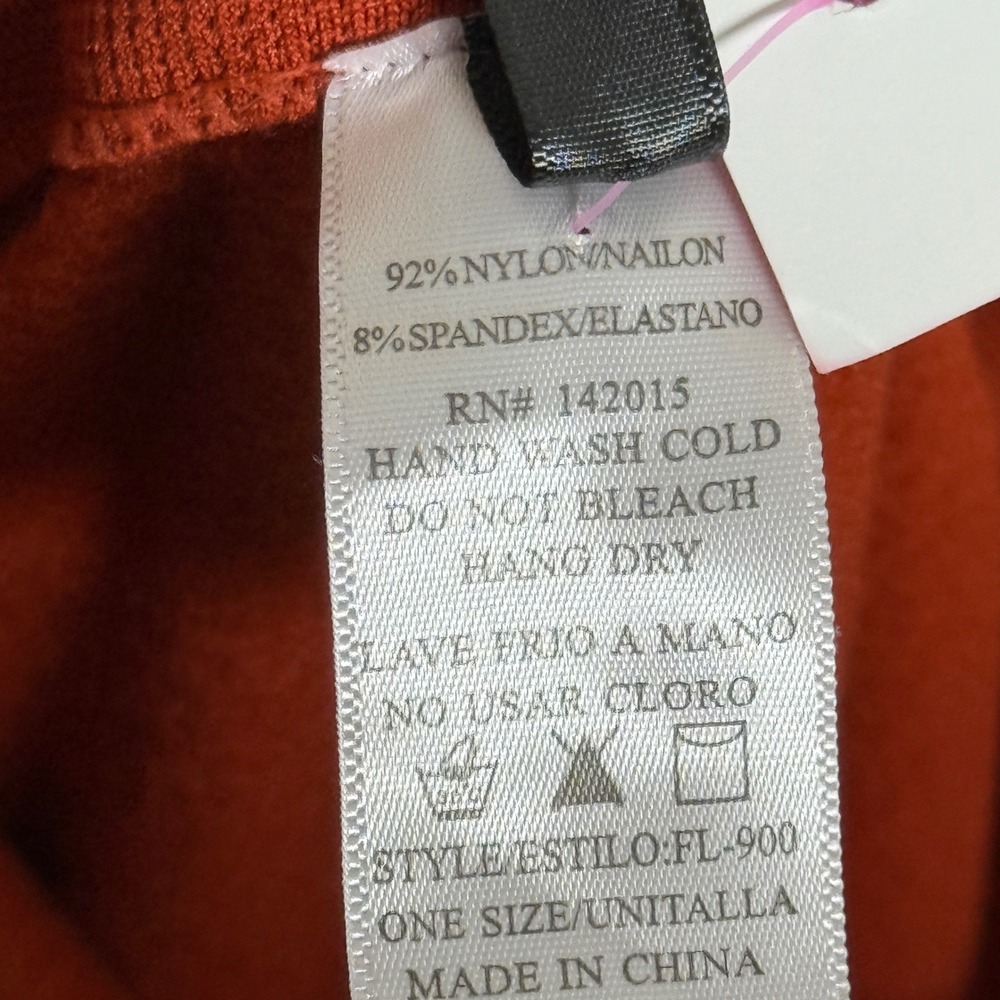 Almost Pink Rust Orange Fleece Lined Leggings High Waist Seamless One Size Gym - Picture 5 of 9